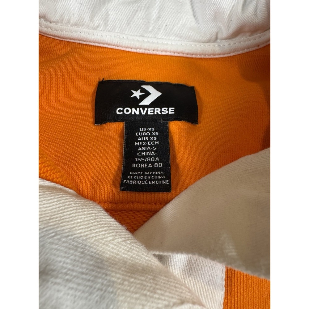 Converse x Koché Colorblock Rugby Shirt Pullover Orange Black White XS - Picture 2 of 7
